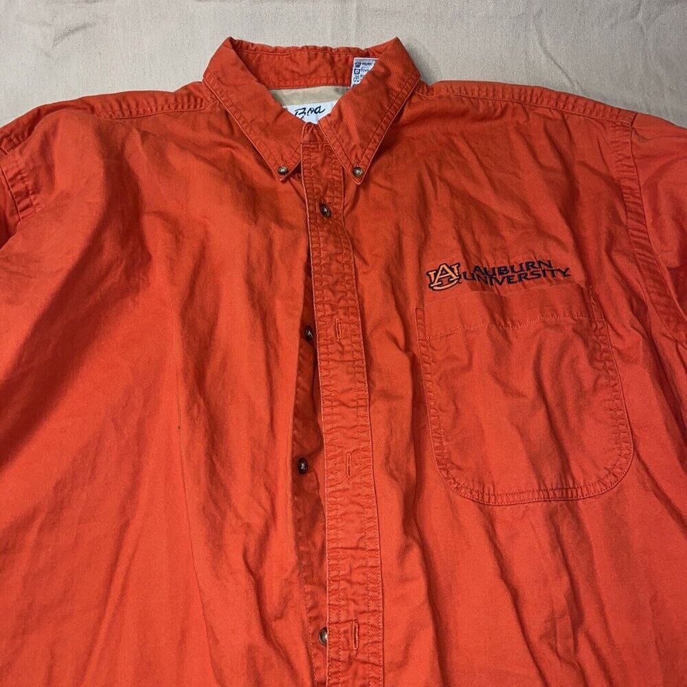 Mens BOA RESORT Long Sleeve XXL Auburn Logo Orange Vintage Button Down